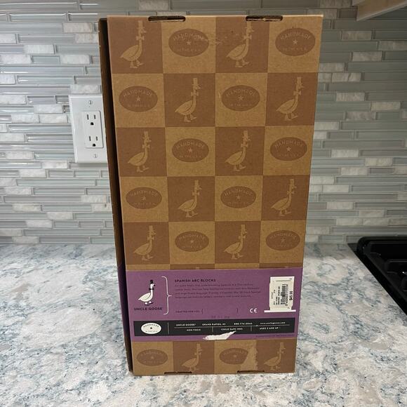 2012 Uncle Goose Set of 32 Wood Embossed Spanish  ABC Blocks - Handmade USA NEW - Picture 4 of 5